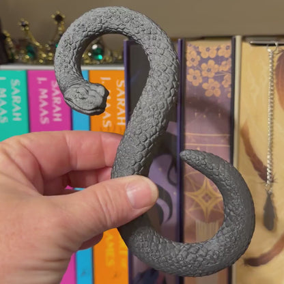 Snake Book Spine Hugger Shelf Decor | Dark Fantasy Library Accessory | Magnetic Serpent Art