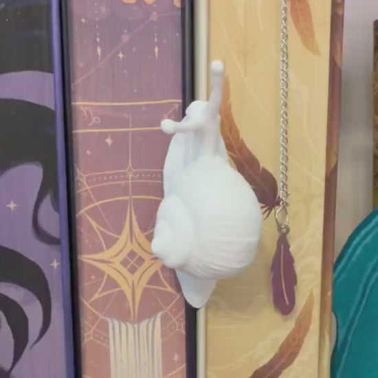 Snail Book Spine Hugger Shelf Decor | Cottagecore Dark Academia Accessory | Magnetic Wall Art